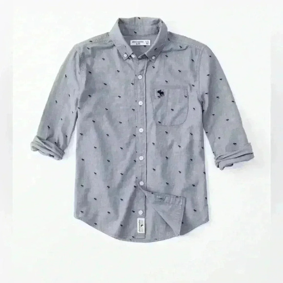 Boys Abercrombie & Fitch button down size 11/12 blue - Picture 1 of 5